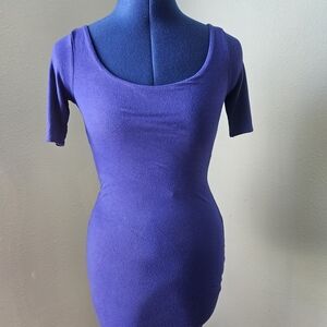 Soprano Blue Xs Short Sleeve Mini Dress